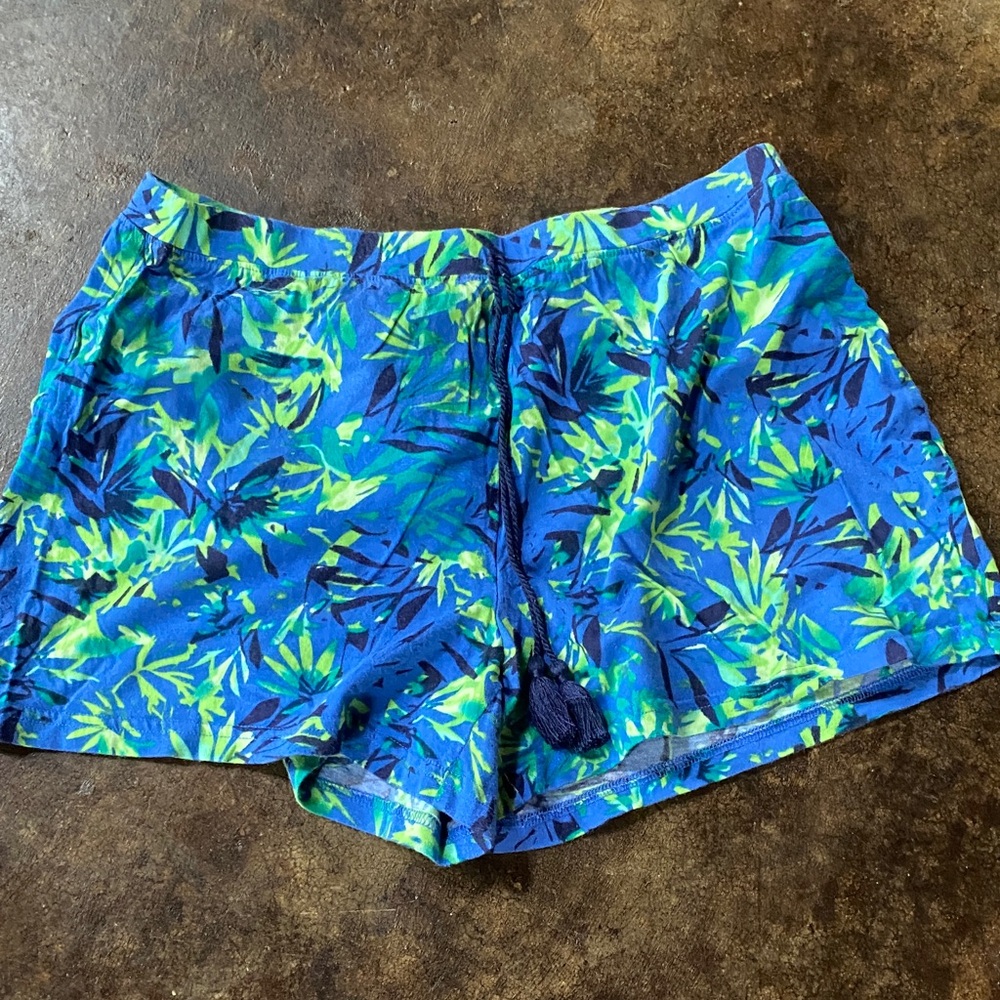 New Directions Tropical Blue and Green Women's PJ Shorts
